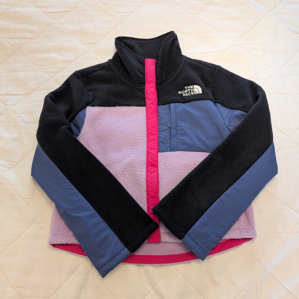 THE NORTH FACE Girls' Fleece Mashup Jacket, Lupine/TNF Black